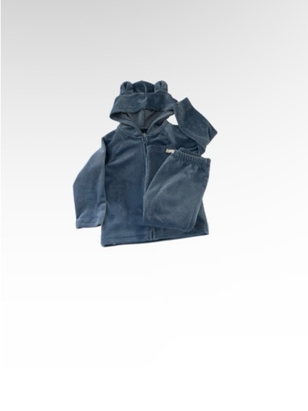 Tea Collection Blue Velvet Hooded Jacket and Pants Set